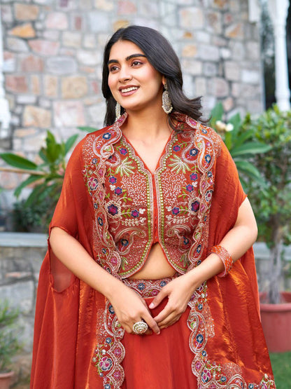 Royal Orange- Launching wedding special Lehenga Choli