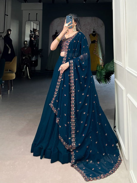 Presenting New Frozen Blue Lehenga Choli With Dupatta For Women And Girls