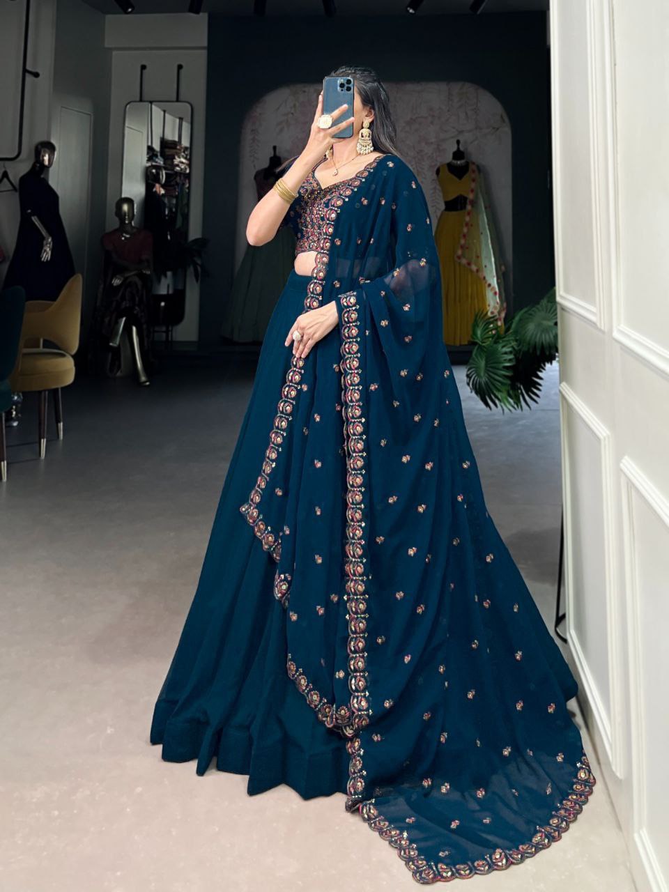 Presenting New Frozen Blue Lehenga Choli With Dupatta For Women And Girls