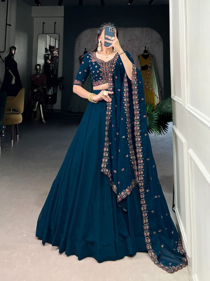 Presenting New Frozen Blue Lehenga Choli With Dupatta For Women And Girls