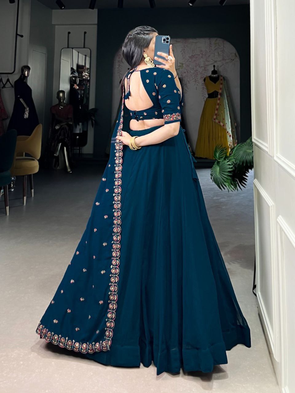 Presenting New Frozen Blue Lehenga Choli With Dupatta For Women And Girls