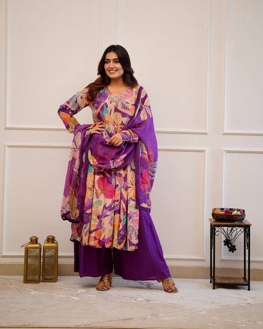 PURE RUSSIAN SILK WITH HANDWORK IN NECK