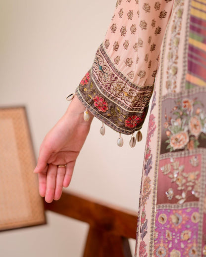 Green Crepe Handwork A Line Kodi Work Festive Suit