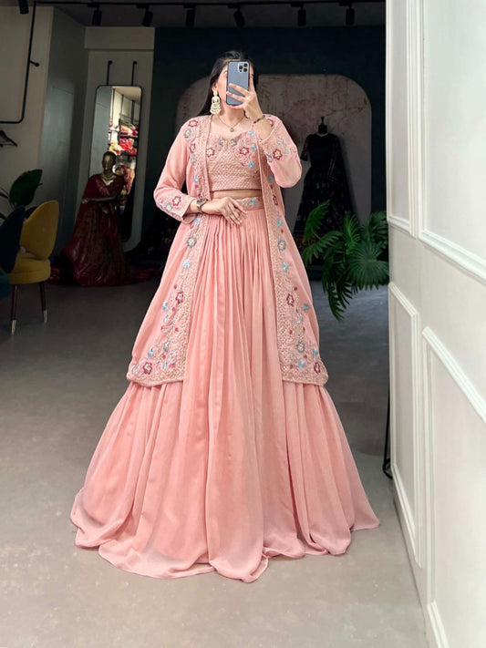 Georgette Indo-Western -adorned with intricate sequin work and a stunning koti &nbsp;Perfect for weddings