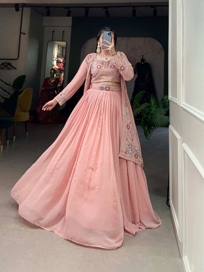 Georgette Indo-Western -adorned with intricate sequin work and a stunning koti &nbsp;Perfect for weddings