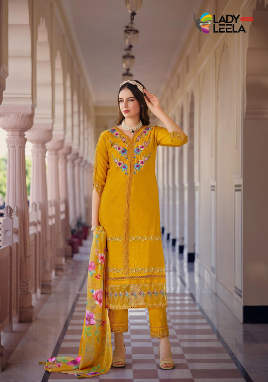 Yellow Kurti Embriodery & Handwork on Pure Viscose fabric.