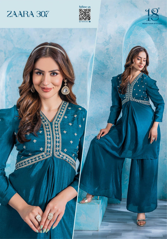 Blue Color Kurti in Pure Chinnon With Lining Fabrics.
